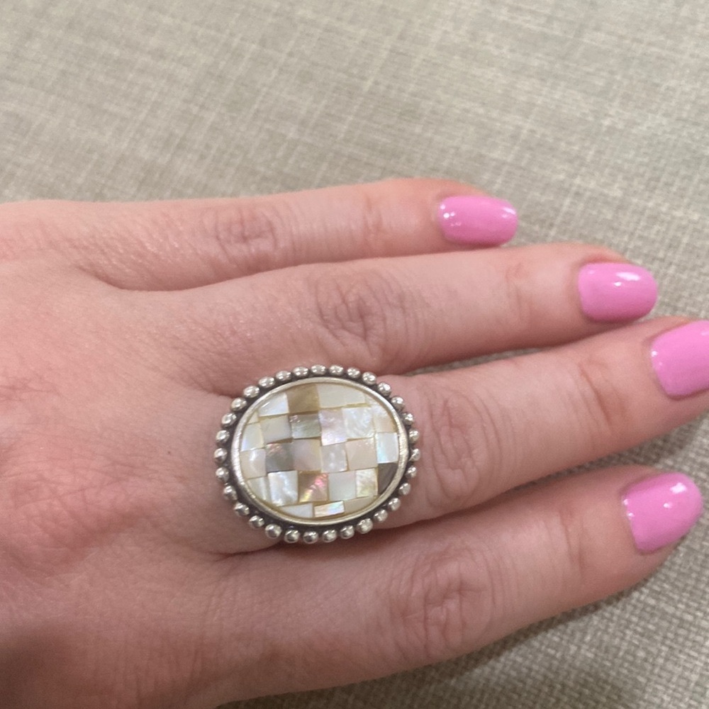 Vintage Sterling Mop Ring